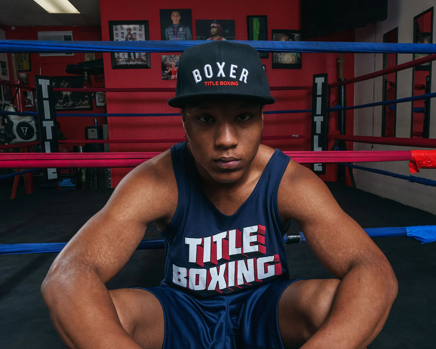 TITLE Boxing Boxer Flat Bill Snapback Cap - Image 2