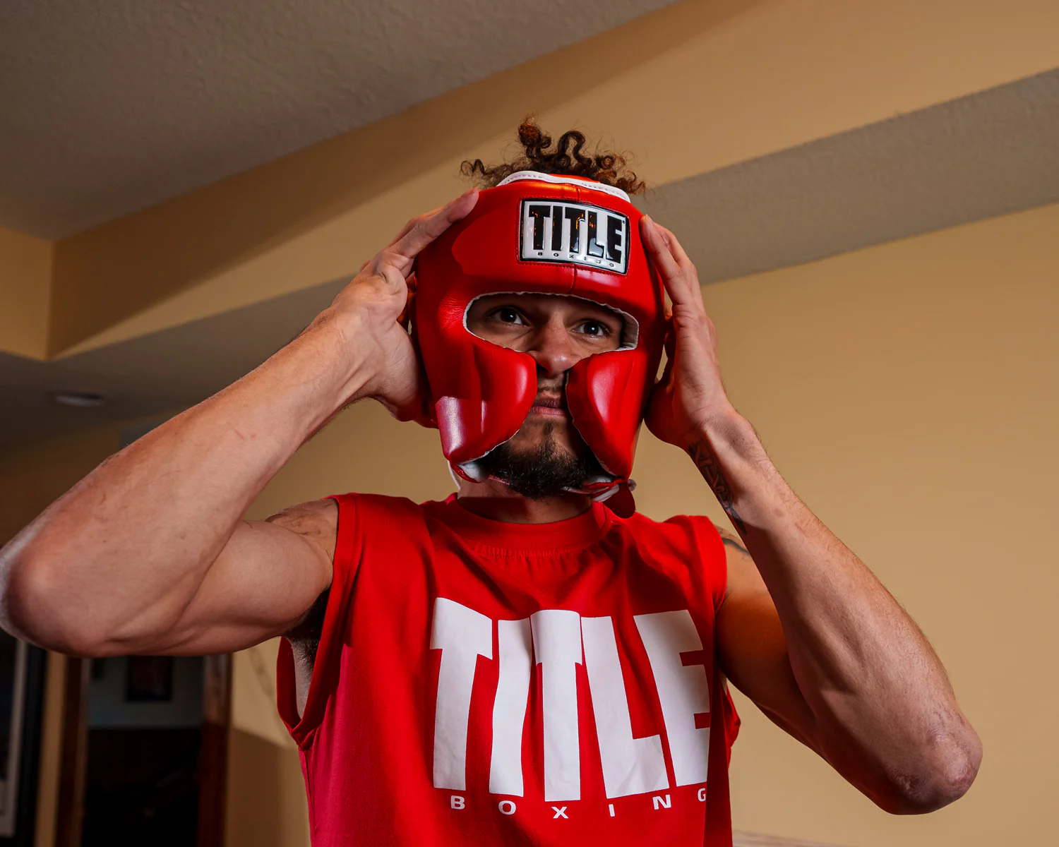 TITLE Boxing Leather Sparring Headgear - Image 18