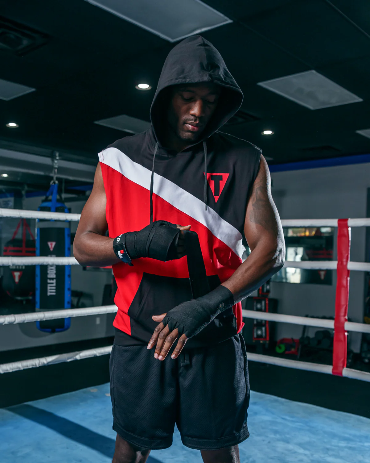 TITLE Boxing Split Combat Sleeveless Hoodie - Image 9